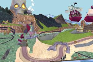 Tiki Turbo Map CTR, crash-team-racing, map, maps, city, road, roads, cartoon, toony