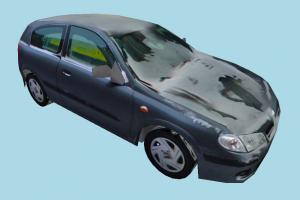 Car Dirty car, truck, vehicle, transport, carriage, blue, ice, dirty, low-poly