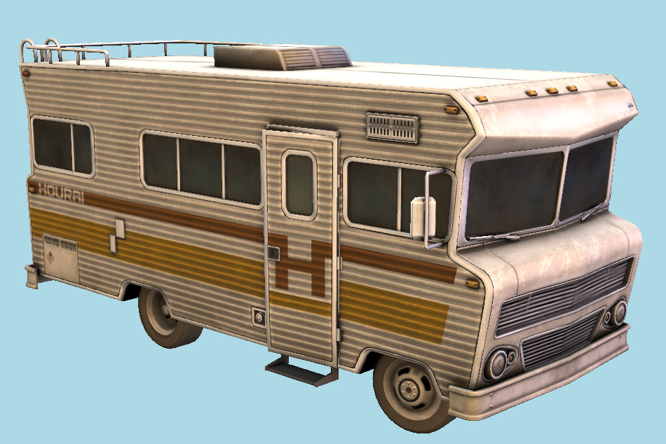 1975 Motorhome Van 3d model