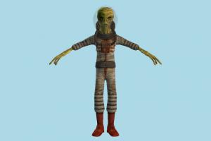 Alien Wounded alien, spaceman, zombie, character