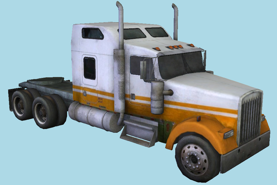 Semi Truck with Tractor Unit 3d model
