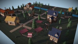 Medieval Village tree, buildings, medieval, modularbuilding, modular-construction, decals, medieval-house, decal, medievalfantasyscene, medievalfantasyassets, modularasset, architecture, building, modular, construction, environment