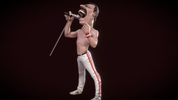 Freddie low NO PRINT music, caricature, singer, queen, fred, song, mercury, freddie, character, cartoon, 3d