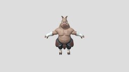Pig warrior rpg, pig, warrior, mob, boar, npc, boss, lowpolycharacter, lowpolymodel, character, game, lowpoly, monster, gameready