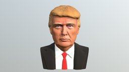 Donald Trump bust for full color 3D printing miniature, figurine, color, politician, president, russia, bill, george, clinton, donald, bush, europe, putin, politics, ue, hillary, election, democrats, trump, merkel, politic, melania, republicans, ivanka, texture, bust, usa