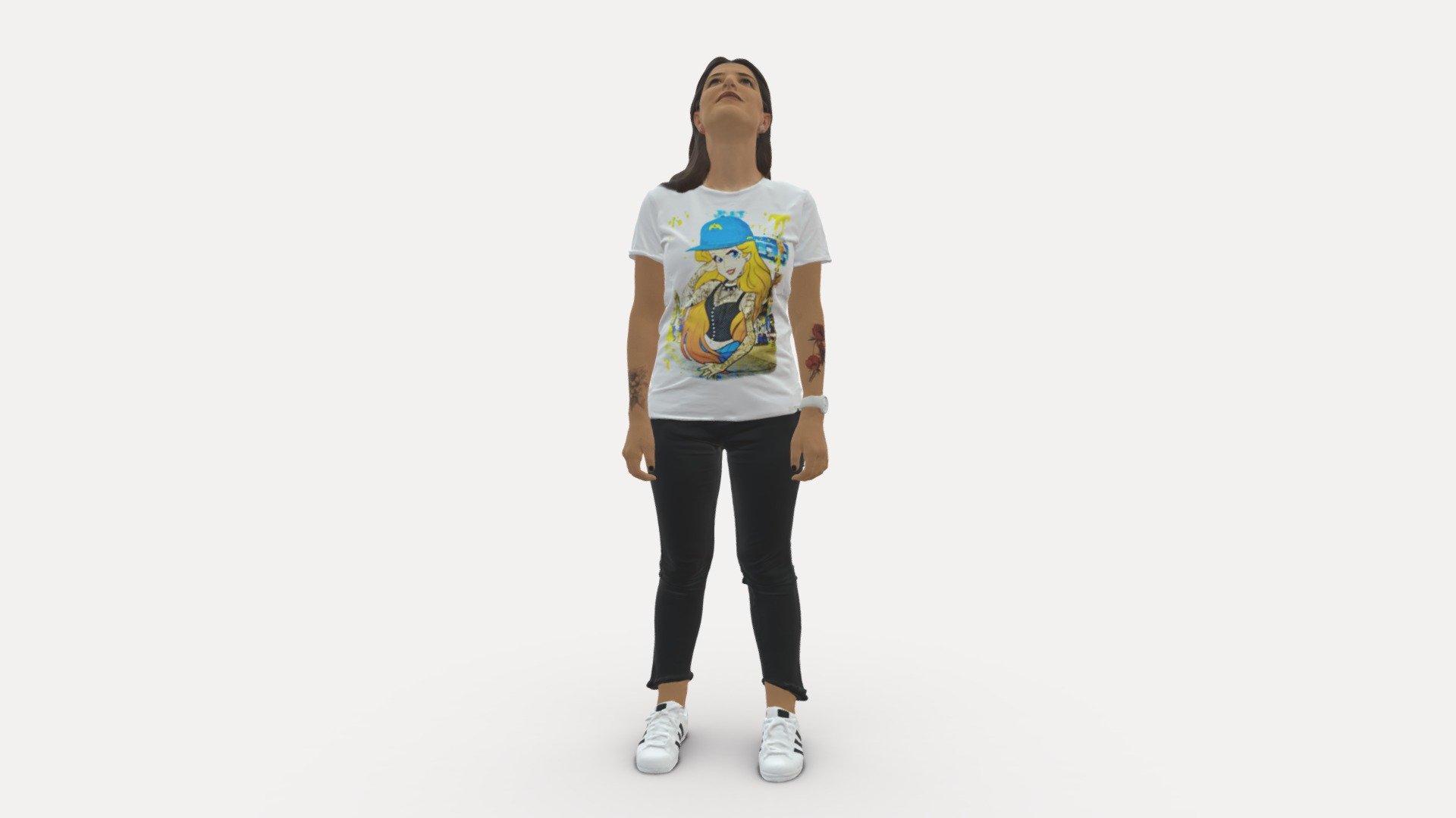 We provide unique 3d scanned models with realistic proportions for closeup and medium-distance views in artworks, paintings and classes. As well as architectural visualization projects.

Main features:




high-end realistic 3d scanned model;

realistic proportions;

highest quality;

low price;

saves you time for more time in landscaping and interiors visualization.

FEATURES 




3d scanned model 

Extremely clean

Edge Loops based

smoothable

symmetrical

professional quality UV map

high level of detail

high resolution textures

real-world scale

system unit: cm

TEXTURES 




Textural Resolution: 4096 x 4096

Color Map

The model is suitable for stereolithography 3d printing 

The model is also ready for fullcolour 3d printing - 001042 woman looking up in white shirt  pants - Buy Royalty Free 3D model by 3DFarm 3d model