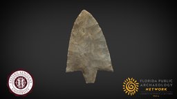 Newnan Point, SJ13_101 archeology, florida, tool, fpan, biface, projectilepoint, florida-archaeology, floridaarchaeology, realitycapture, photogrammetry, archaeology, coontieisland