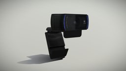 Logitech HD Pro Webcam C920 office, computer, pc, communication, network, performance, camera, webcam, web, cam, net, internet, webcamera, low-poly, 3d, low, poly, model, digital, video, videoconferencing, conferencing