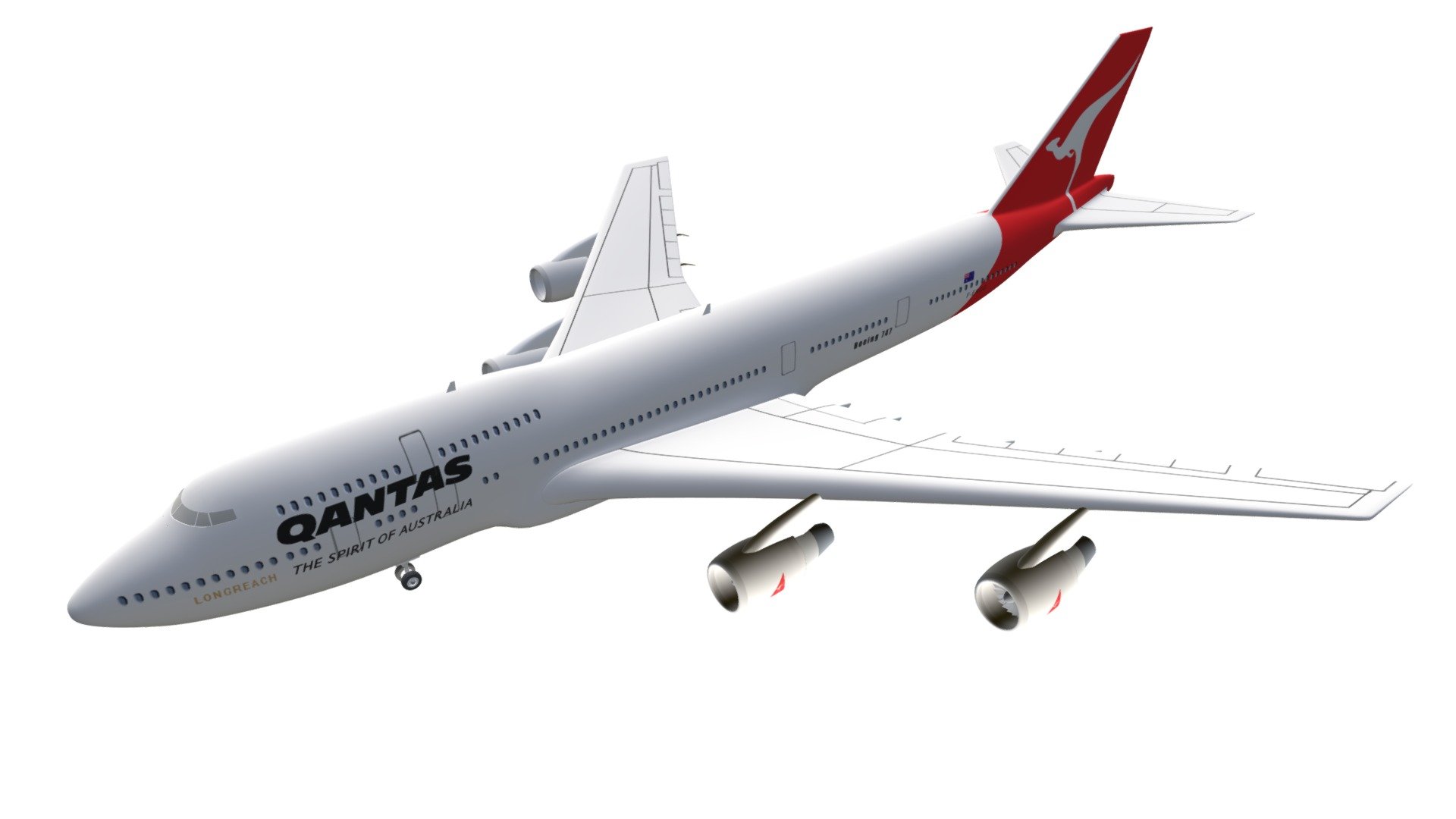 High detailed 3d model of Boeing 747. Textured as Qantas.

If you need other 3d formats, please contact us 3d model