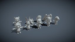 Cartoon Animals 10 Rigged Base Mesh Vol 1 base, mesh, base-mesh, cartoon-animal, rigged, stylized-animal, cartoon-owl, cartoon-squirrel, cartoon-rabbit, cartoon-frog, cartoon-lion, cartoon-ara-parrot, cartoon-tiger, cartoon-wolf, cartoon-hound-dog, bipedal-animal, rigged-base-mesh