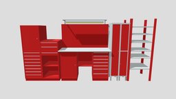 Workbench garage, midpoly, tool, toolbox, workbench, workbenches, lowpoly, free, highpoly, gameready, garage-tools