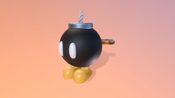 Bob-Omb fanart, mechanical, nintendo, bob-omb, supermariobros, videogamecharacter, substance, low-poly, game, pbr, model, 3dmodel, mario