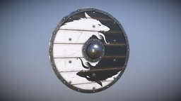 Viking Shield 35 armor, rpg, wooden, viking, unreal, celtic, scandinavian, round, rounded, don, nordic, buckler, lods, bpr, falcone, unity, blender, blender3d, shield