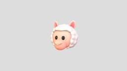 Prop223 Alpaca Head face, cute, little, baby, kid, prop, fashion, mammal, ar, anonymous, farm, head, mask, lama, alpaca, character, cartoon