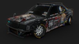 Mercedes Benz 190E future, cyberpunk, mersedes, benz, 190e, street_car, livery_car