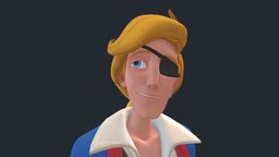 Guybrush monkey, videogame, adventure, island, classic, guybrush, 1990s, lucasarts, threepwood, monkeyisland, cartoon, pbr, pirate, stylized