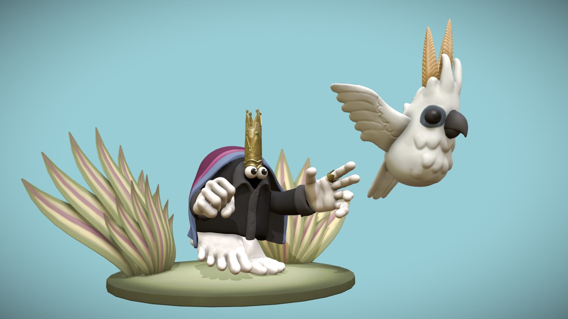 Heres Double King based on the animated short by Felix Colgrave. I made this for the Cartoon Characters Sculpting Challenge. and heres a link to that awesome short by Felix Colgrave 
https://www.youtube.com/watch?v=w_MSFkZHNi4 - Double King - Download Free 3D model by Adan (@Apdigivid.) 3d model