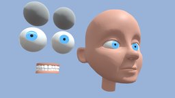 Cartoon Stylized Character Face Head Base Mesh mouth, face, eye, cute, happy, basemesh, teeth, highquality, lowpolymodel, basemale, basemesh-female, basemesh-male, character, girl, cartoon, texture, lowpoly, female, stylized, guy