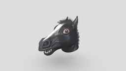 Horse Mask Black unicorn, white, derp, brown, goofy, head, mask, rubber, costume, disguise, derpy, mare, latex, pinto, stallion, headwear, carneval, horsehead, rubbermaid, horsemask, horse, animal, halloween, funny, black, noai, no-ai, horse-mask, horseheadmask, rubber-mask