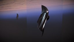 The Black Knight object, satellite, extra, alien, terrestrial, satellite-satelite-space-spaceship, blender, technology, black, space, knight