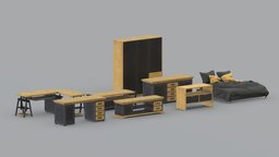 Modern Furniture Pack modern, unreal, pack, ready, furniture, engine, substancepainter, game, photoshop, 3dsmax, zbrush, history, gameready