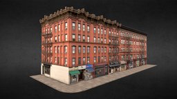 Red New York Buildings buildings, photorealistic, new, brooklyn, manhattan, york, realsitic, stores