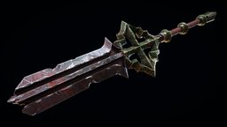 Broken Hero Sword ancient, hero, broken, antique, broadsword, gothic, old, greatsword, meleeweapon, fantasyweapon, bladed-weapon, two-handed-sword, 2ktextures, weapon, gameart, sword, knight, blade