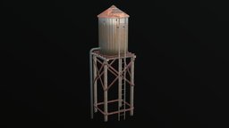 Water Tank pipe, cylinder, ladder, rusty, tanks, water, tank, iron, beams, stilt, container
