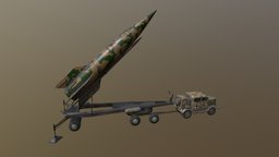 Opel Blitz V2 version + V2 rocket + ramp truck, wooden, wheels, hammer, ww2, work, opel, prop, ramp, explosion, fire, rocket, crane, missle, asset, animation, gameready