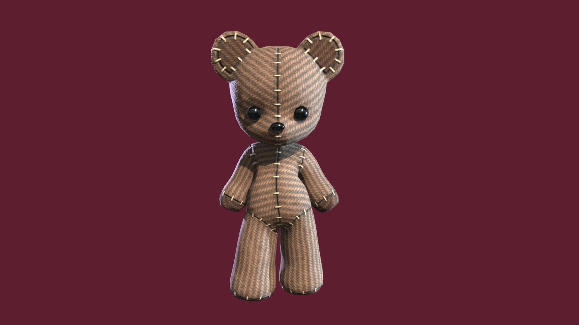 This model comes with a zip file featuring:

A Blend file which has the model along with the rig and animation

An Spp file (this one is for Substance Painter 2020 so there might be some issues with newer versions)

The FBX file featuring the animation

The textures, which include:
base color
roughness 
ambient occlusion
two normal maps (the second is just a cleaner version) 
height - Bear Plush - Buy Royalty Free 3D model by EELtooth (@Wobin666) 3d model