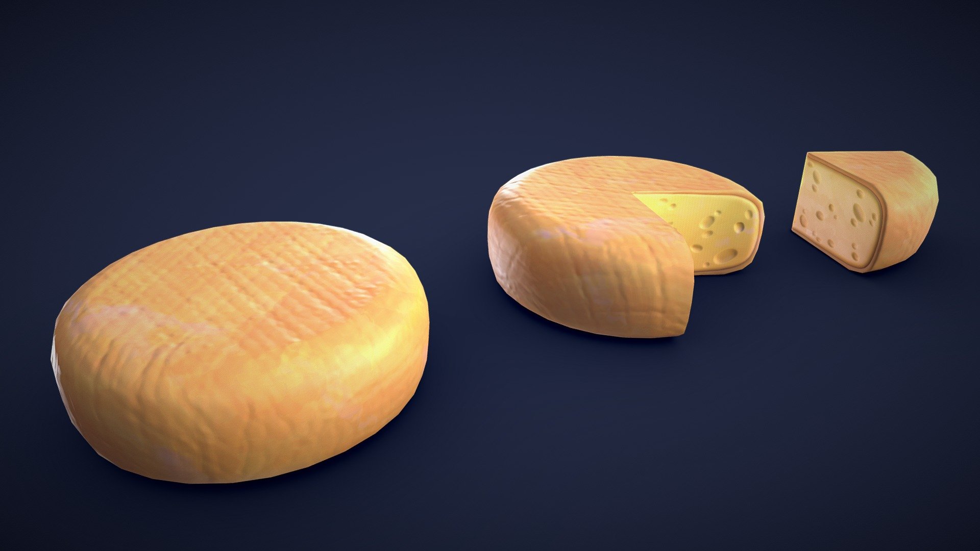 Are you looking for a cheese wheel to add to your project? Look no further than this 3D asset pack. All models are low-poly and optimized for performance and quality. Whether you’re creating a feast scene or adding a unique touch to your game environment, these assets will add some detail to your project!🧀

Model information:




Optimized low-poly assets for real-time usage.

Optimized and clean UV mapping.

2K and 4K pbr textures for the assets are included.

Compatible with Unreal Engine, Unity and similar engines.

All assets are included in a separate file as well.
 - Stylized Cheese Wheel and Slice - Low Poly - Buy Royalty Free 3D model by Lars Korden (@Lark.Art) 3d model