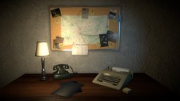 Investigation Of A Criminal Puzzle scene, case, puzzle, crime, realistic, investigation, 2ktextures, low-poly, gameasset, 1k-textures