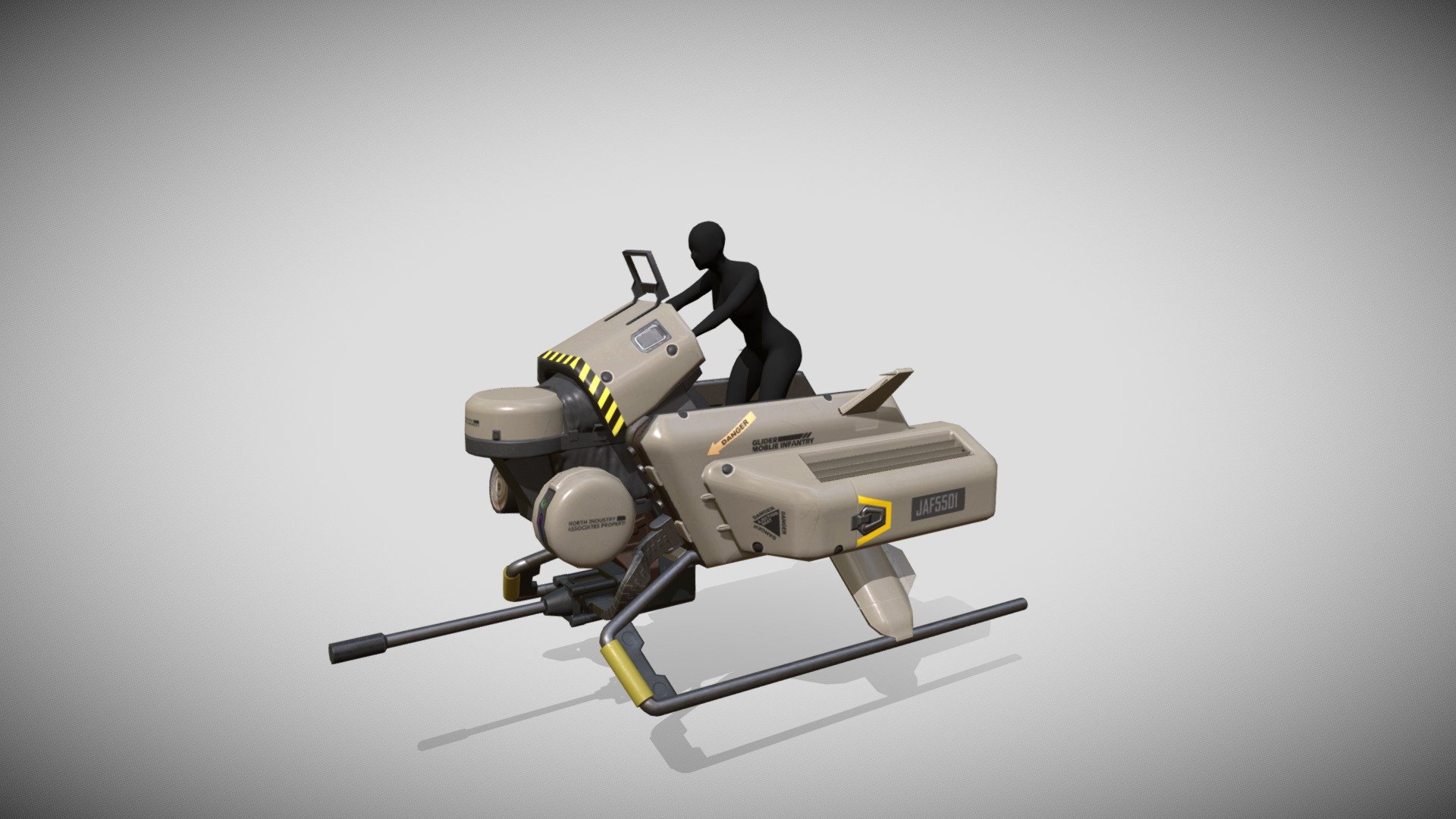1 FBX with floating  loop anime - glider - Buy Royalty Free 3D model by migo1942 3d model