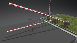 Railroad Barrier 7m (High-Poly) railroad, grass, traffic, urban, architectural, way, barrier, signal, crossing, blender-3d, warning, crossroad, software-service-john, vis-all-3d, animated, street, industrial, bahnschranke, bahnschrankenbaukasten