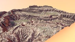 Badlands Terrain trees, world, sky, landscape, terrain, canyon, land, high, aerial, desert, earth, sand, brush, dry, arid, vista, badlands, sprawling