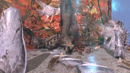 Water tank for metaverse, autumn leaves【紅葉】v1.0 fish, guppy, glb, angelfish-emperor, blender, creature, tropicalfruit, neontetra