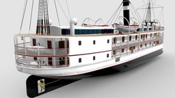 VINTAGE PASSENGER STEAMSHIP historic, river, cruiser, boats, vessel, sternwheeler, passenger, steamship, cruise, watercraft, steamboat, steamer, molly, recreational, riverboat, ship, steam, boat