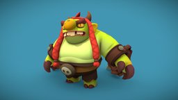 Warrior Way – ChainedOgre humanoid, realtime, ogre, ingame, boss, chained, mobilegames, render, characterdesign, fantasy, magic, cute3d, bestart, warriorway