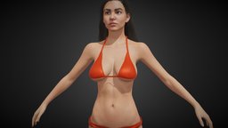 Bikini Girl 29 body, face, anatomy, , , , woman, bikini, swimsuit, fame, girl, blender3d, female, rigged, noai
