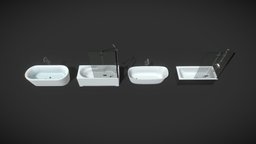 Bath set 150 Gustavsberg, Sanitana, Antoniolupi scene, room, modern, bathroom, luxury, bath, shower, toilet, wc, tub, photoreal, carpet, bidet, sanitary, lavatory, architecture, design, textured, interior