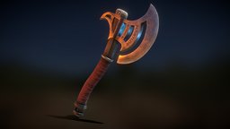 Axe of the death  "In virtute autem in vobis" medieval, waraxe, latin, substancepainter, substance, weapon, axe, fantasy