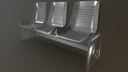 Fallout 3 bench, retro, vault, seat, mod, metal, metallic, 1950s, fallout3, falloutnewvegas, fallout4, vaults, chair, fallout