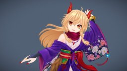 VRM Model No1 kawaii, kimono, 3dcg, cute_character, vrmodel, japanese-style, modeling, girl, anime, noai, gianty