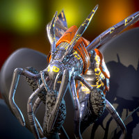 ZBug and Flower bug, sci, fi, macro, substancegreeble, substancepainter, zbrush, robot