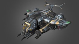 Dropship aircraft, dropship, pbr, lowpoly, sci-fi, military-vehicle-i