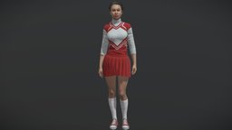 Cheerleader PBR Game Ready school, people, woman, cheerleader, schoolgirl, crowd, character, girl, student