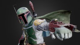 Boba Fett green, armor, fanart, empire, jedi, hunter, boba, fett, wars, star, bounty, fan-art, character, game, 3dsmax, starwars, sci-fi, zbrush