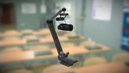 Podcast style microphone with desktop clamp desk, desktop, boom, mic, microphone, podcast, design, microphonestand, microphone-stand, mic-stand