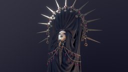 Dark Acolyte Sorceress jewellery, cloth, jewelry, pendant, gothic, finalfantasy, mask, characterart, robe, sorcerer, priestess, charactermodel, darksouls, pbrtextures, acolyte, marvelousdesigner, fromsoftware, pbr-texturing, character, charactermodeling, 3dsmax, pbr, witch, hardsurface, characters, zbrush, characterdesign, fantasy, black, gold