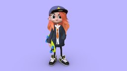 Olivia 🛹 object, sculpt, school, cute, mesh, kid, skateboard, skate, skateboarding, skatepark, obj, cartoonish, posed, arnold, lauren, 2d, reference, patio, kawaii, estrutural, chica, downloadable, olivia, oli, studentproject, laurenmay, posado, realitycapture, maya, render, character, girl, cartoon, 3d, zbrush, studentwork, characterdesign, student, download, "noai"